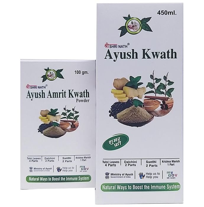 Shri Nath Combo Pack of Ayush Amrit Kwath Powder 100gm & Ayush Kwath Liquid 450ml