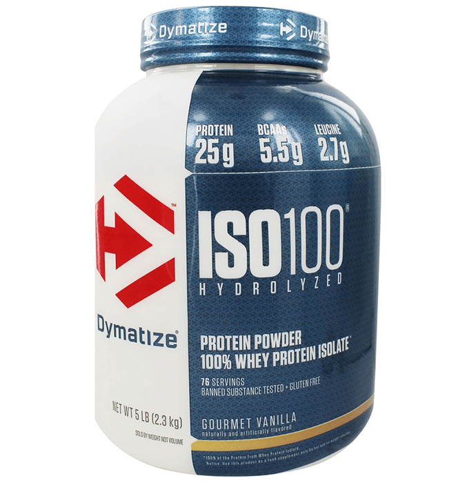 Dymatize Nutrition ISO 100 Hydrolized 100% Whey Protein Isloate Powder Gourmet Vanilla