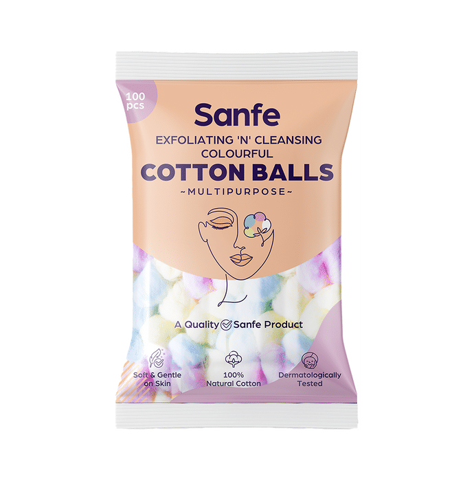 Sanfe Exfoliating 'N' Cleansing Cotton balls Multicolor