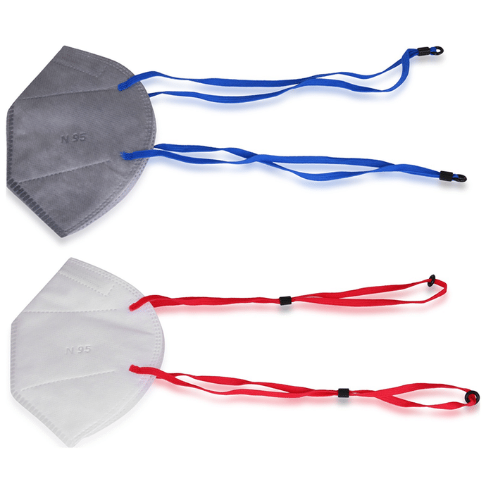 Ekana N95 Mask with Headloop White, Grey