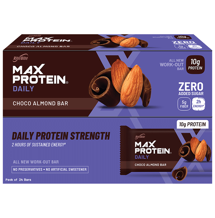 RiteBite Choco Almond Max Protein Daily Bar (50gm Each)