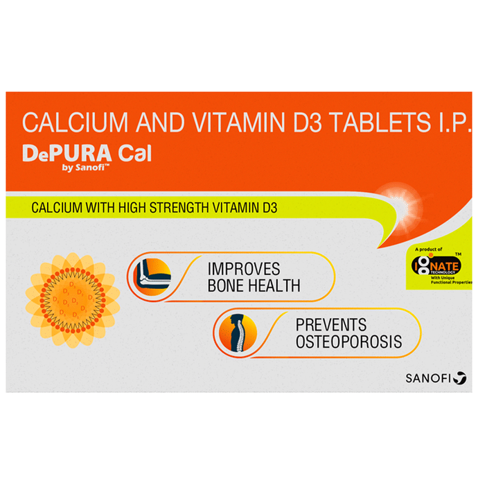 Depura Cal, Calcium and Vitamin D3 1000IU Tablet, Improves Bones Health, Prevents Osteoporosis