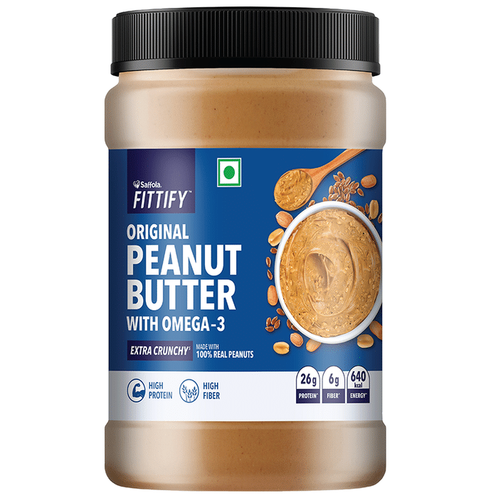 Saffola Fittify Original Peanut Butter with Omega 3 Extra Crunchy