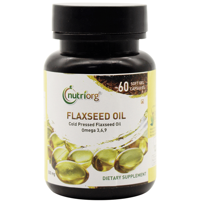 Nutriorg Organic Flaxseed Oil 500mg Vegetable Soft Gel Capsule