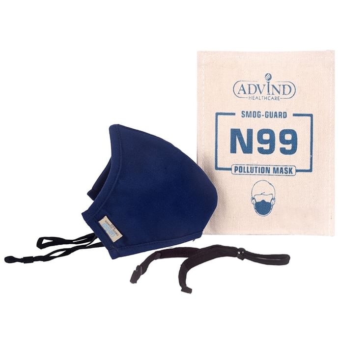 Advind Healthcare Smog-Guard N99 Pollution Mask without Valve Medium Blue