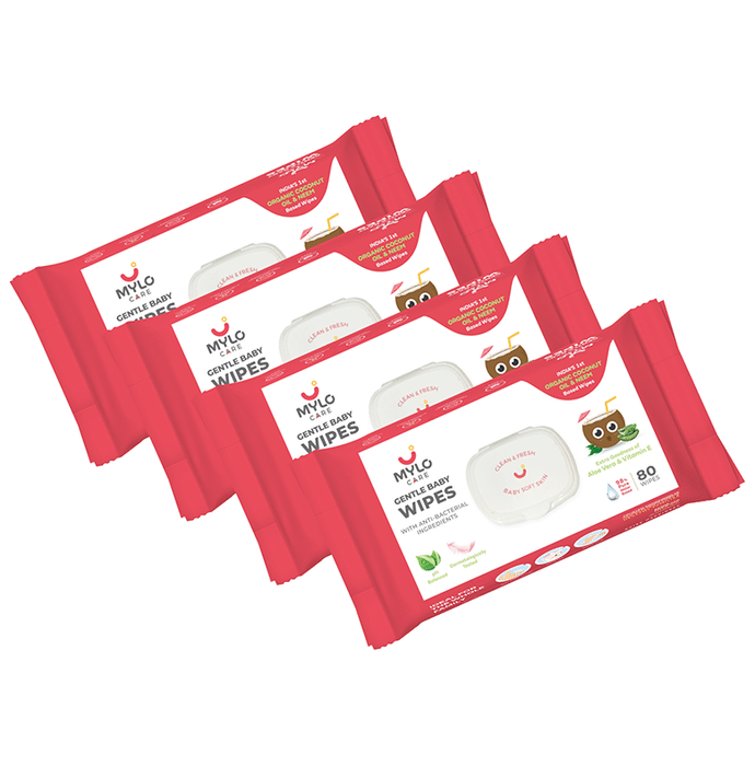Mylo Care Gentle Baby Wipes(80 Each) with Lid