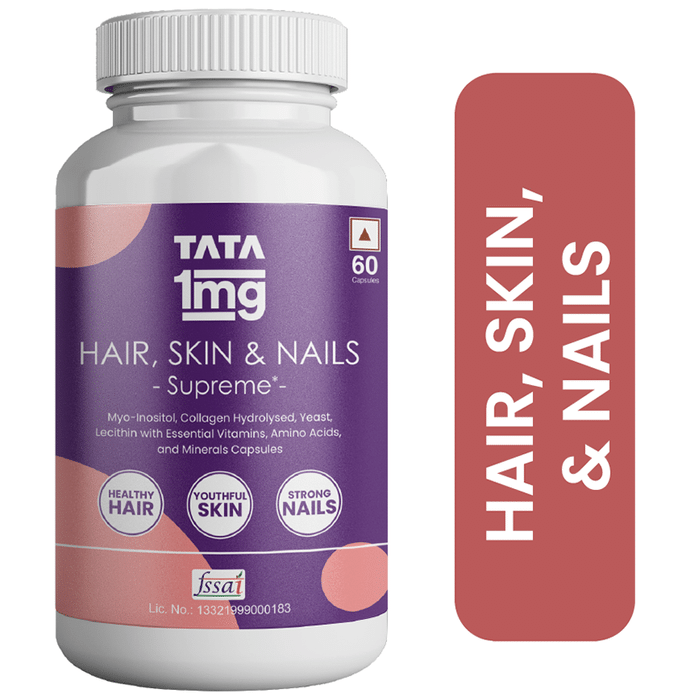 Tata 1mg Hair, Skin & Nails Supreme Collagen, Biotin, Zinc, Iron and Vitamin B Capsule