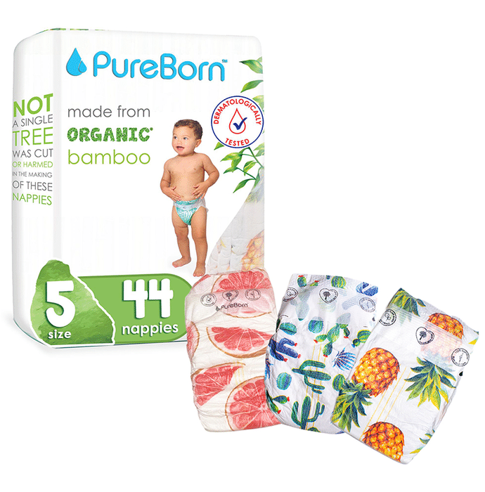 PureBorn Printed Nappies Size 5