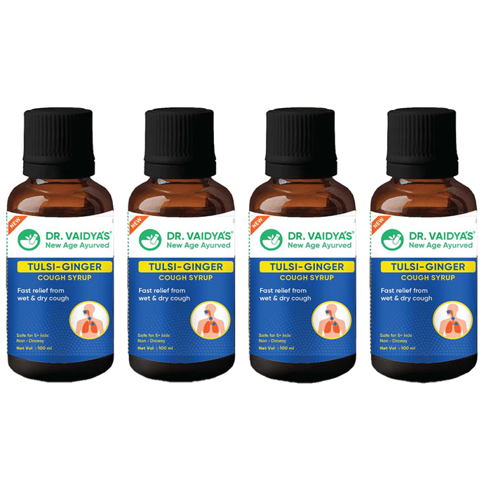 Dr. Vaidya's Tulsi-Ginger Cough Syrup (100ml Each)