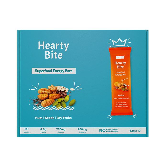 Hearty Bite Superfood Energy Bar (32gm Each) Apricot