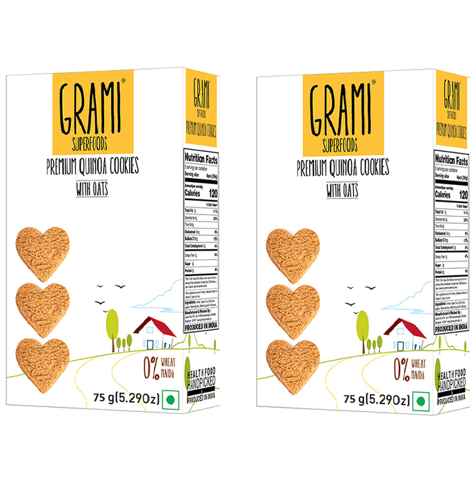 Grami Superfood Premium Quinoa Cookies with Oats (75gm Each)