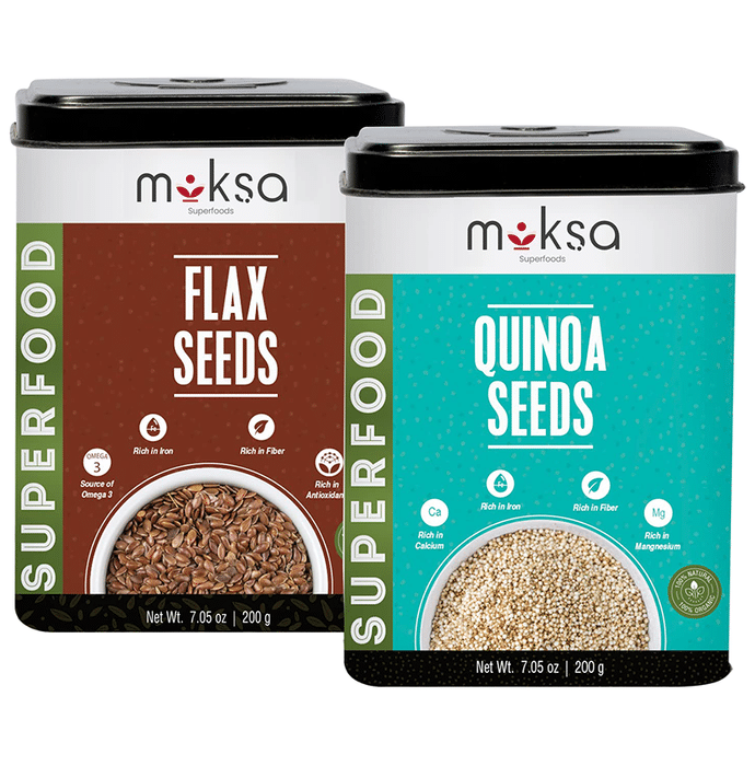Moksa Combo Pack of Flax Seed & Quinoa Seeds (200gm Each)