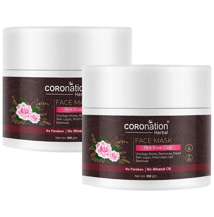 Coronation Herbal Pink Rose Clay Face Mask (100gm Each)