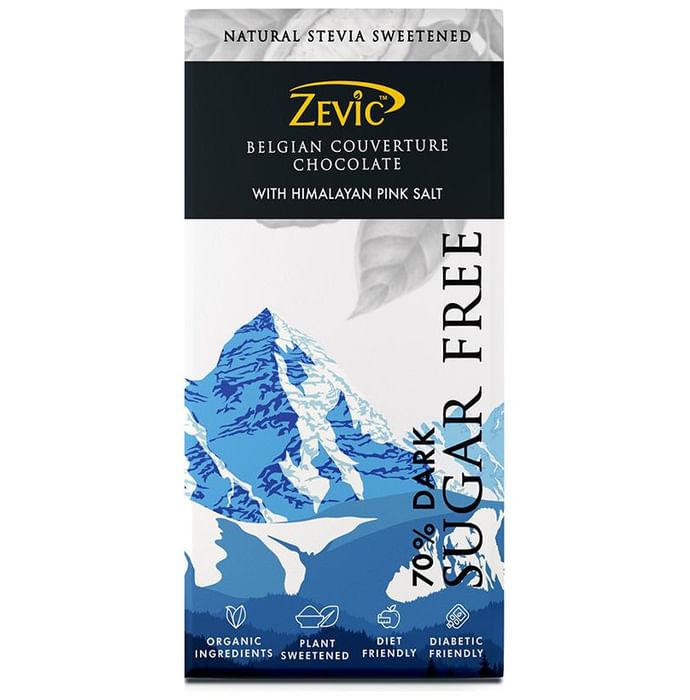 Zevic 70% Dark Sugar Free Belgian Couverture Chocolate with Himalayan Pink Salt