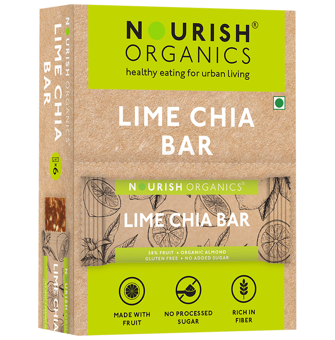 Nourish Organics Bar (30gm Each) Lime Chia
