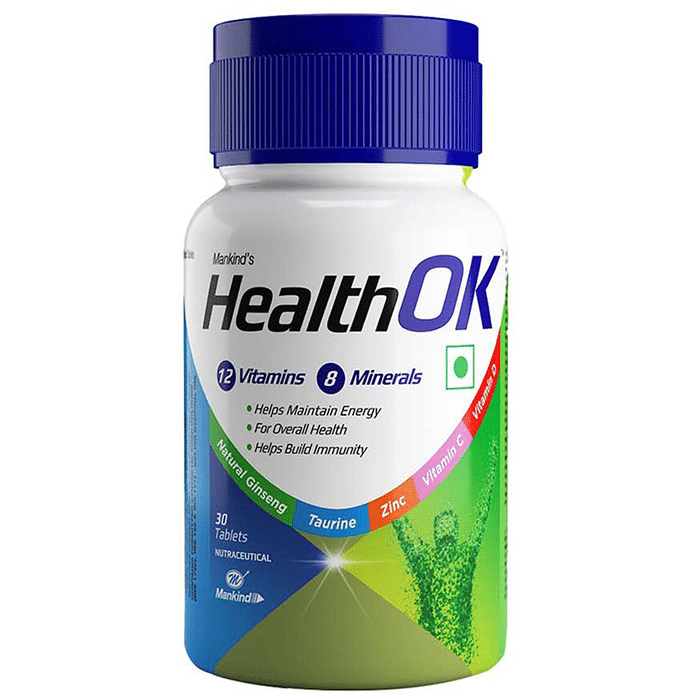 Health OK Multivitamin & Multimineral Tablet Improves Energy, Overall Health & Immunity