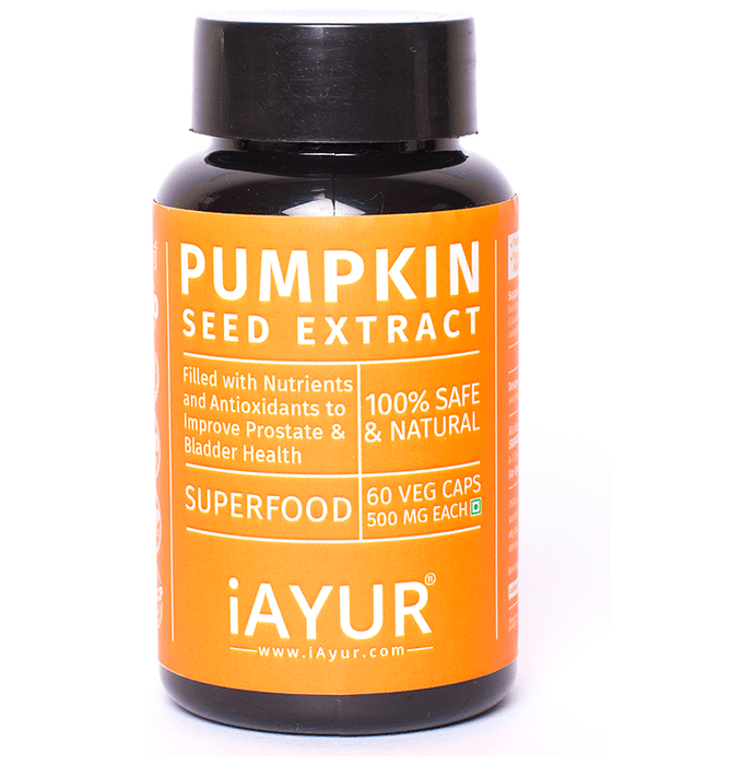 iAYUR Pumpkin Seeds Extract 500mg Veg Capsule