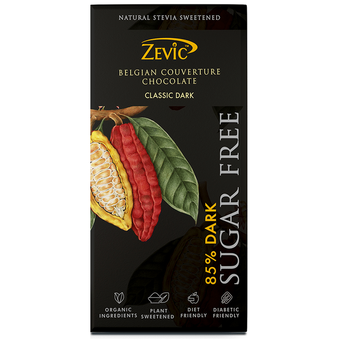 Zevic 85% Dark Sugar Free Belgian Couverture Chocolate Classic Dark