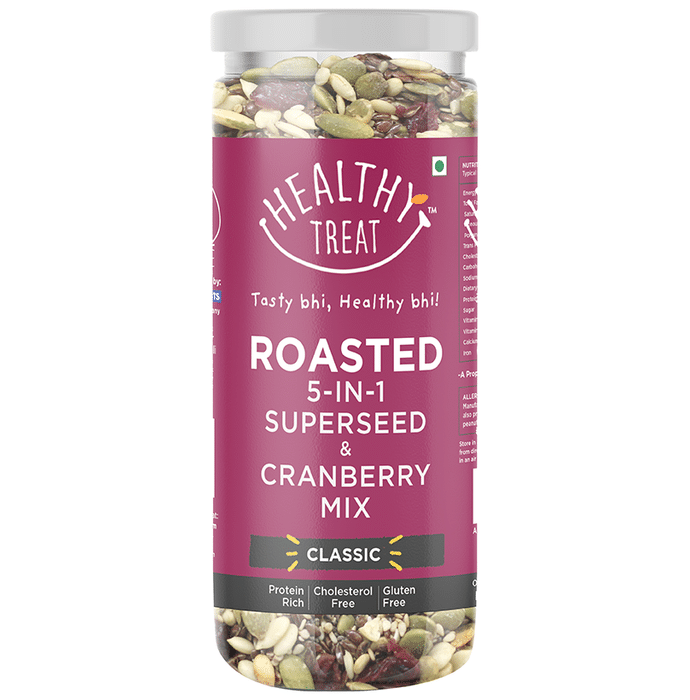 Healthy Treat Classic Roasted 5 in 1 Superseed & Cranberry Mix, Protein Rich Trail Mix, Gluten Free (150gm Each)