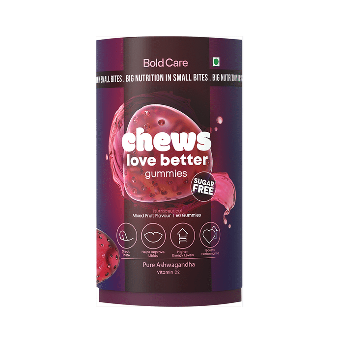 Bold Care Chew Love Better Pure Ashwagandha Gummy Mixed Fruit Sugar Free