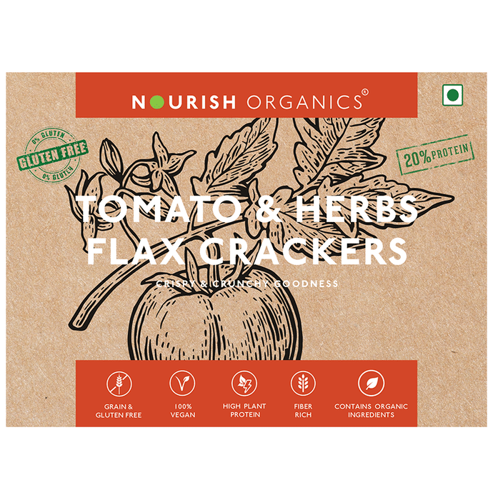 Nourish Organics Crackers Tomato and Herbs Flax