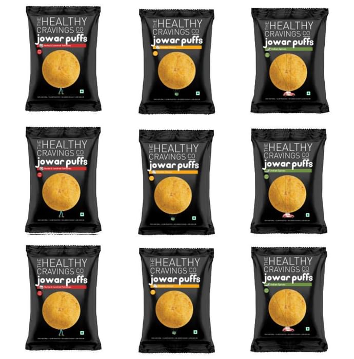 The Healthy Cravings Co Roasted Jowar Puffs (25gm Each) Assorted