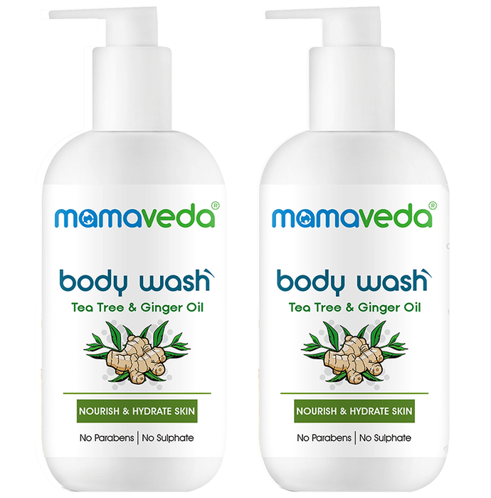 Mamaveda Tea Tree and Ginger Oil Body Wash (250ml Each)
