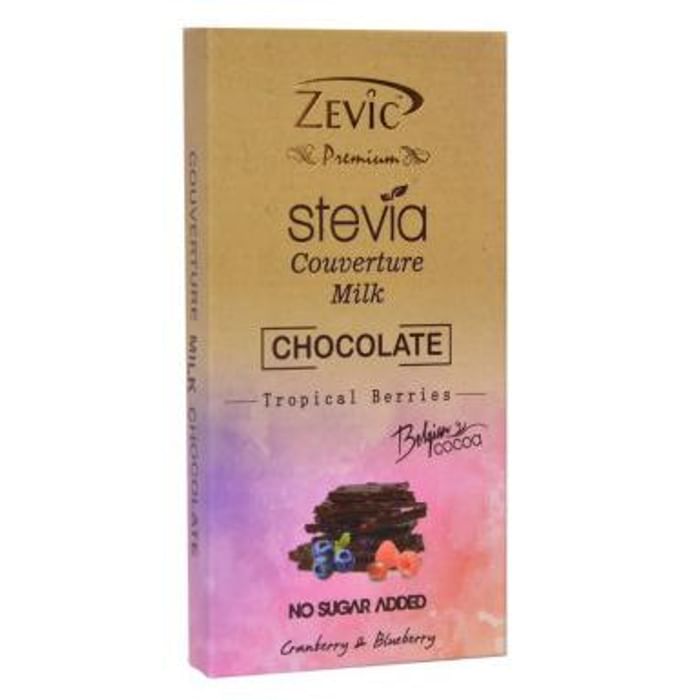 Zevic Milk Couverture Chocolate with Stevia- Cranberry & Blueberry