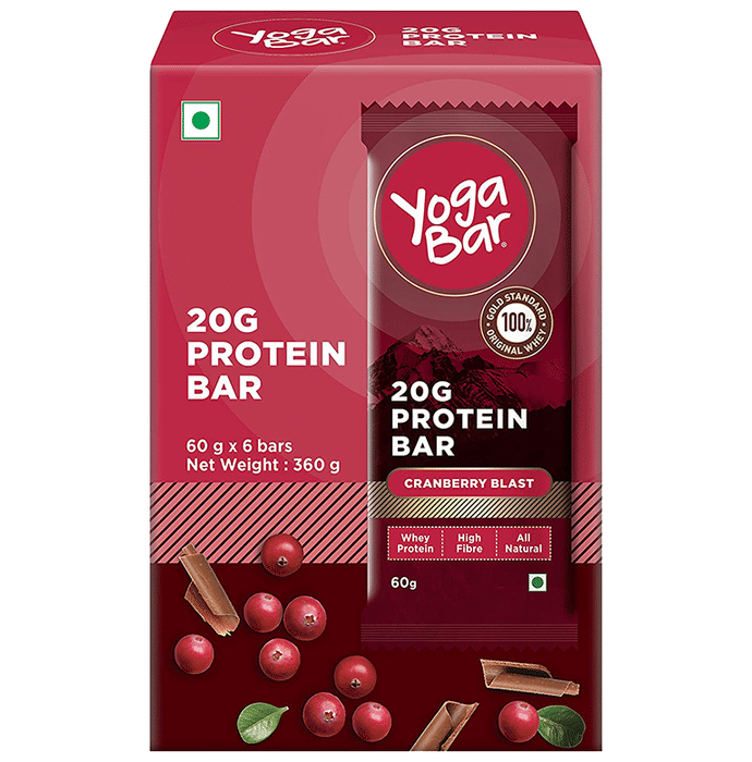Yoga Bar 20gm Protein Bar (60gm Each) Cranberry Blast