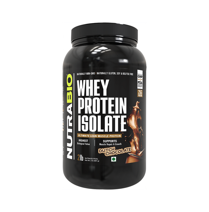 Nutra Bio Whey Protien Isolate Powder Dutch Chocolate