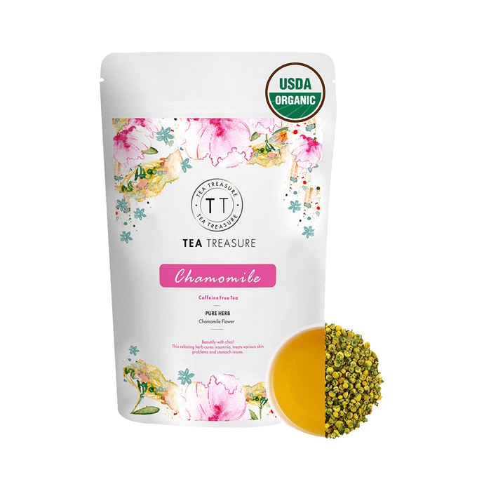 Tea Treasure USDA Organic Pure Chamomile Caffeine Free Tea