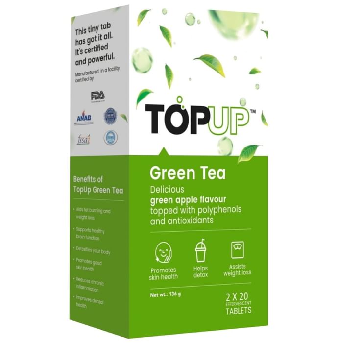 TopUp Green Tea Effervescent Tablet Delicious Flavoured