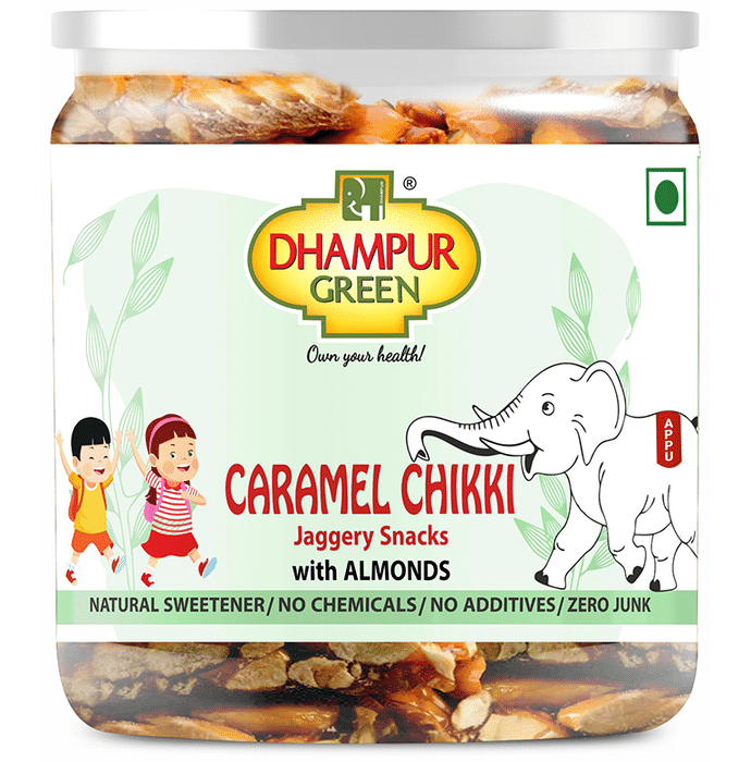 Dhampur Green Caramel Almond Brittles Badam Chikki
