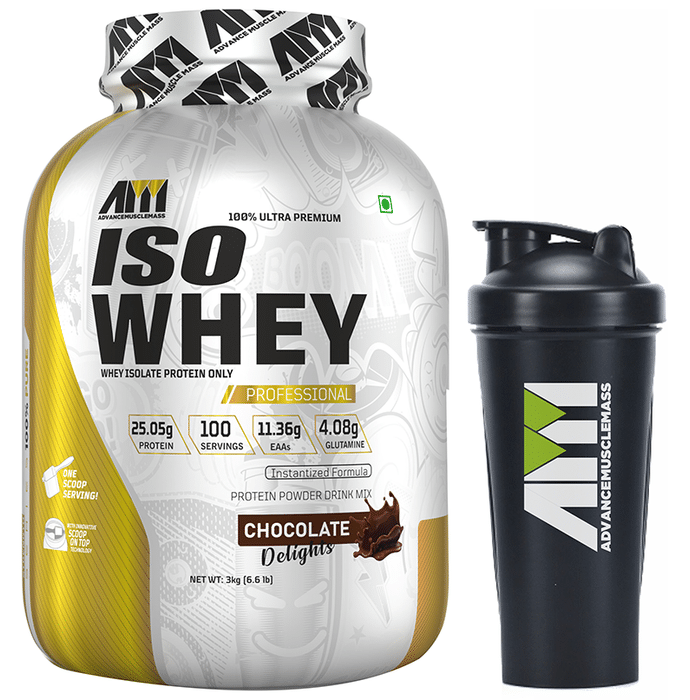 Advance MuscleMass 100% Ultra Premium Iso-Whey Powder Chocolate Delight with Shaker 700ml