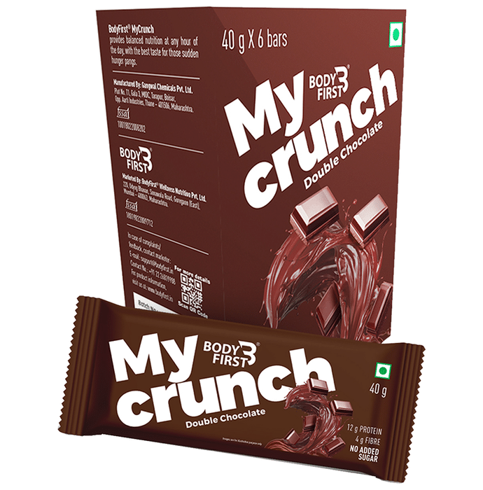 Body First My Crunch Protein Bar (40gm Each) Double Chocolate