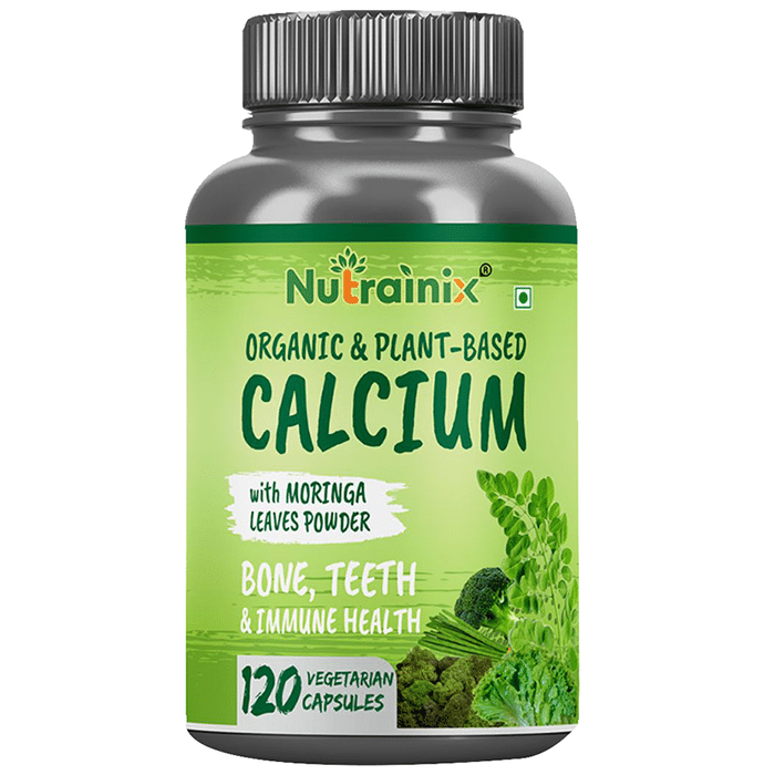 Nutrainix Organic & Plant-Based Calcium with Moringa Leaves Powder Vegetarian Capsule