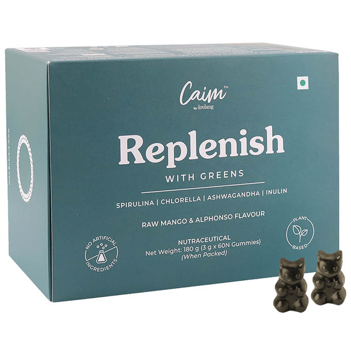 Caim Replenish with Greens (3gm Each) Raw Mango & Alphonso Gummy