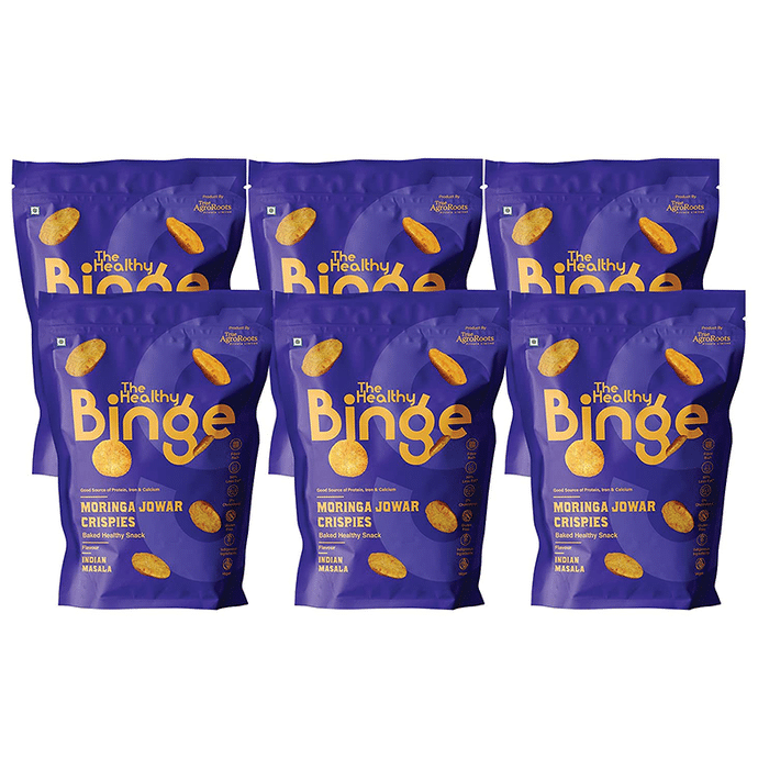 The Healthy Binge Moringa Jowar Crispies Baked Healthy Snack (40gm Each) Indian Masala