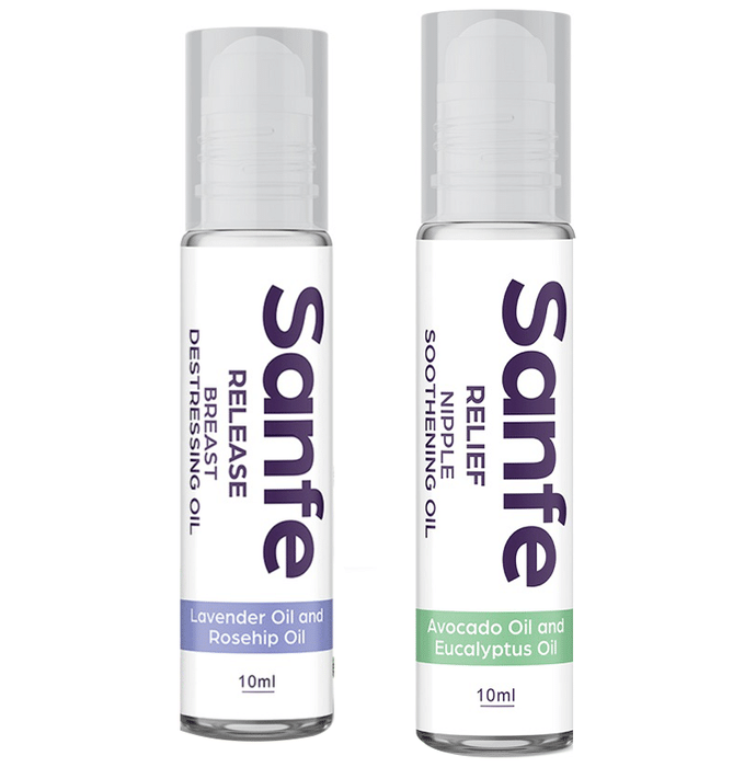 Sanfe Relief Nipple Soothening Oil with Release Breast Destressing oil (10ml Each)
