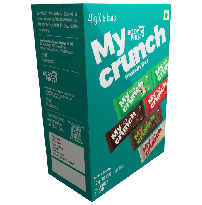 Body First My Crunch Protein Bar (40gm Each) Assorted