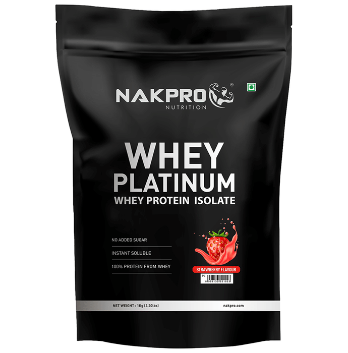 Nakpro Nutrition Whey Platinum Whey Protein Isolate Strawberry