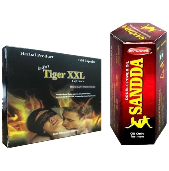 Cackle's Tiger XXL 10 Capsule and Double Power Sandda Oil 15ml