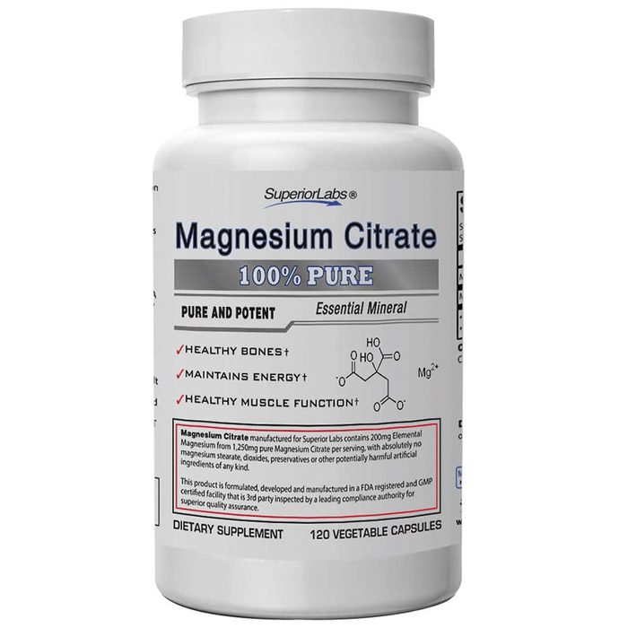 Superior Labs 100% Pure Magnesium Citrate Vegetable Capsule