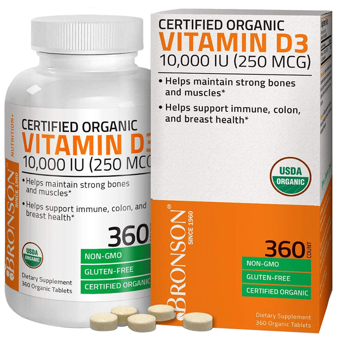 Bronson Vitamin D3 10,000 IU Organic Tablet