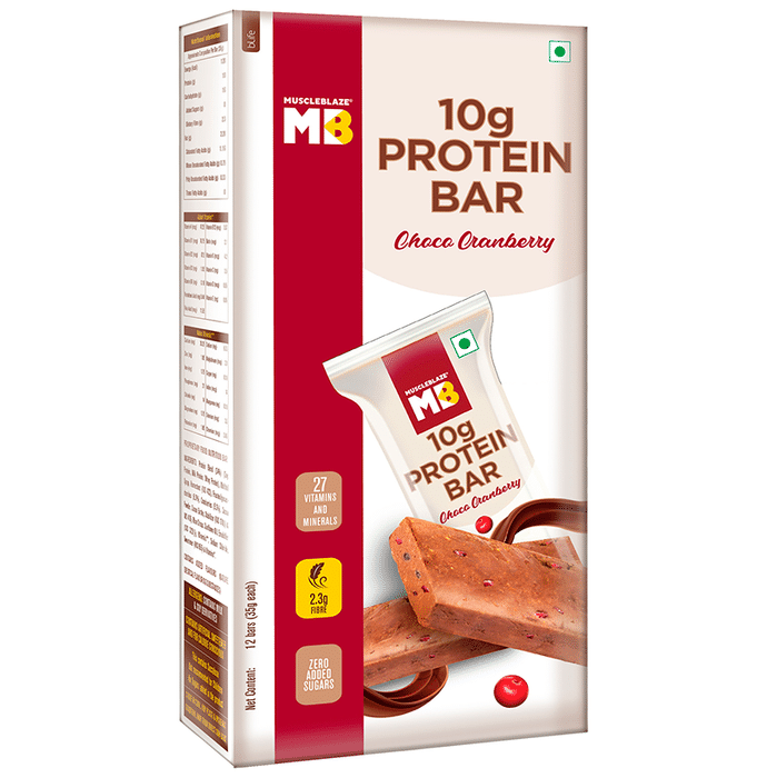 MuscleBlaze Choco Cranberry Protein 10gm Bar