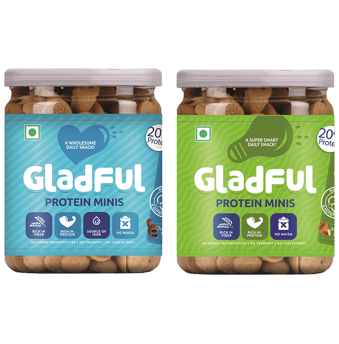 Gladful Protein Minis Cookie (150gm Each) Almond & Chocolate