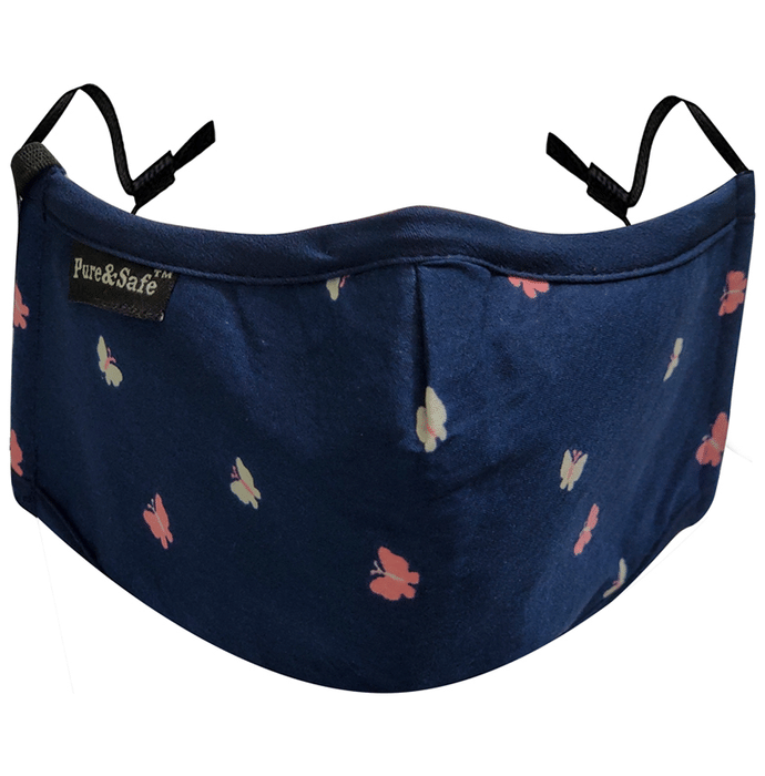 Pure & Safe for Women Designer N 95 Face Mask - 5 Layered Reusable Anti Pollution Mask with Activated Carbon Filter