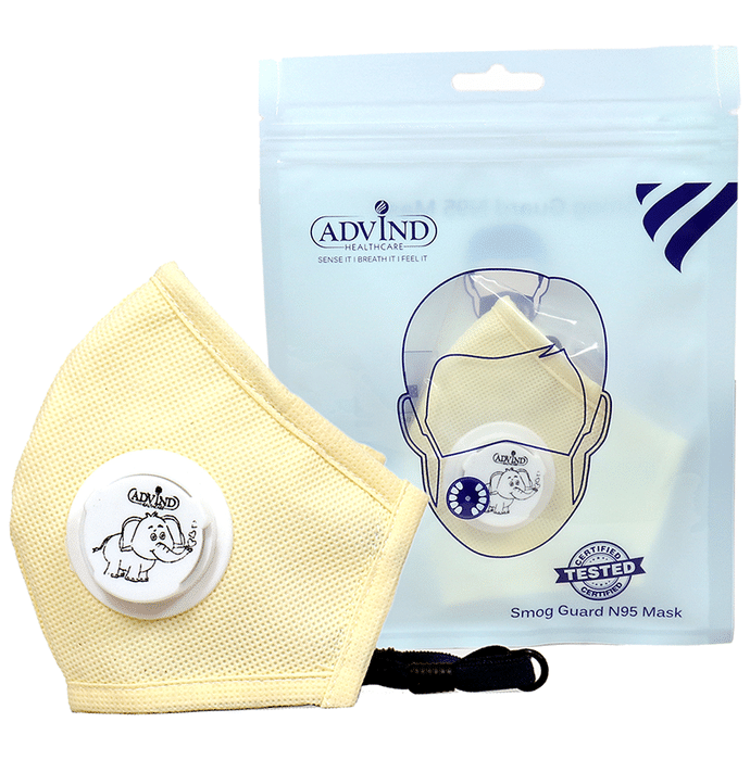 Advind Healthcare Smog Guard N95 Kids Mask with One Valve XS 3-5 Years Beige