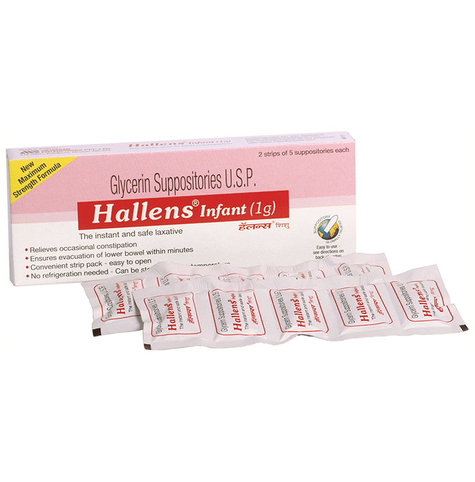 Hallens Glycerin Infant 1gm Suppository