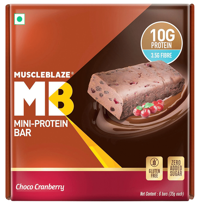 MuscleBlaze Mini-Protein Bar (35gm Each) Choco Cranberry